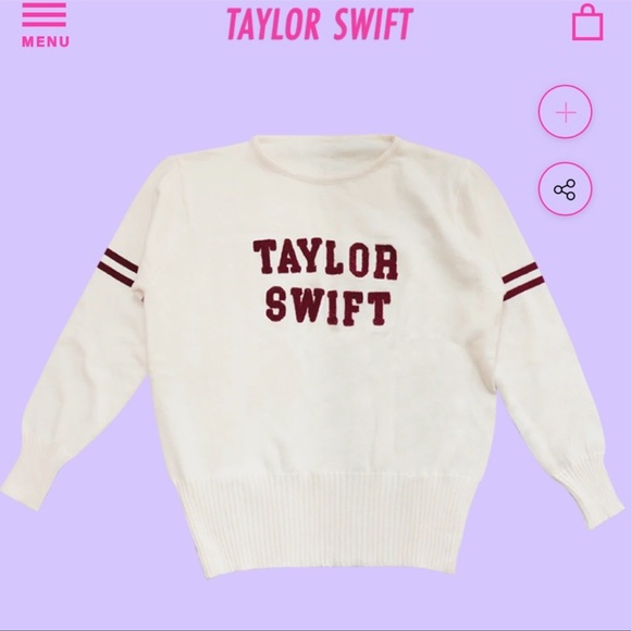 TAYLOR SWIFT KNIT SWEATER maroon varsity letters - Picture 2 of 4